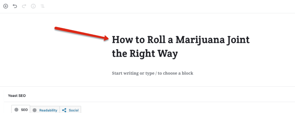 How to add a headline to your marijuana blog.