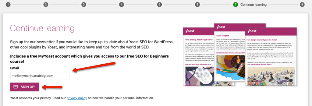 If you would like news and tips sign up for the Yoast SEO newsletter.