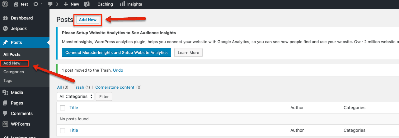 How to add a new cannabis blog post in WordPress.