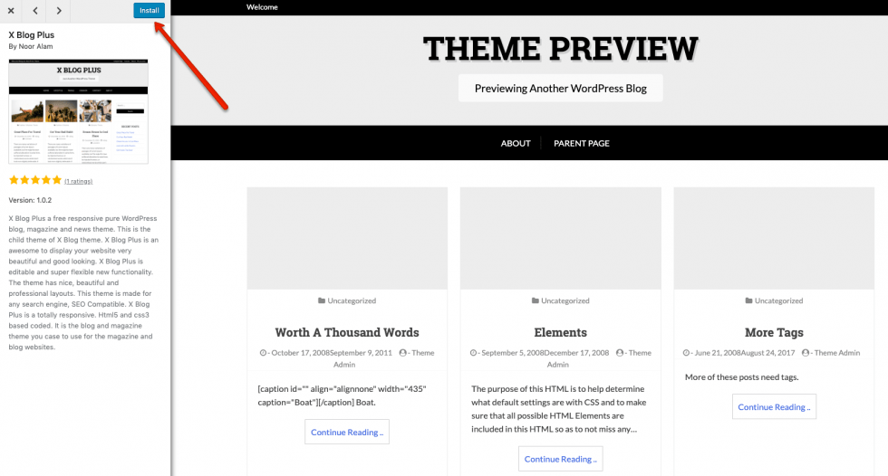 Installed theme template for your marijuana blog.