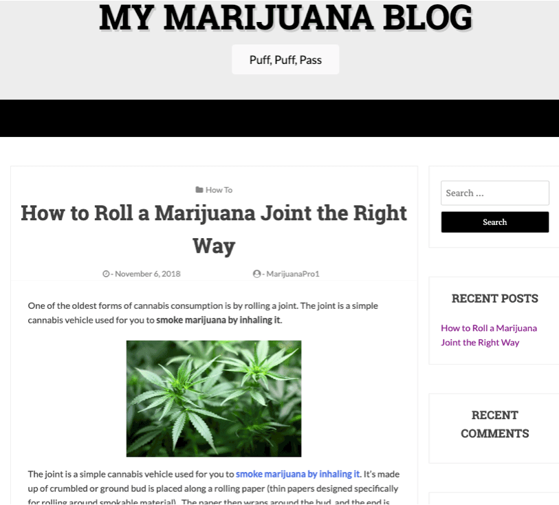 My first published marijuana blog post.