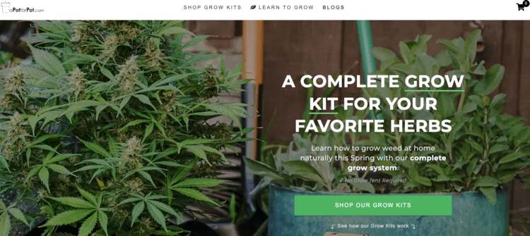 aPotforPot homepage.