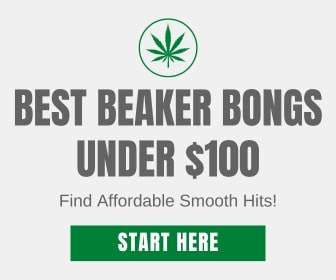 A selection of budget-friendly beaker bongs under $100, featuring durable glass and sleek designs.