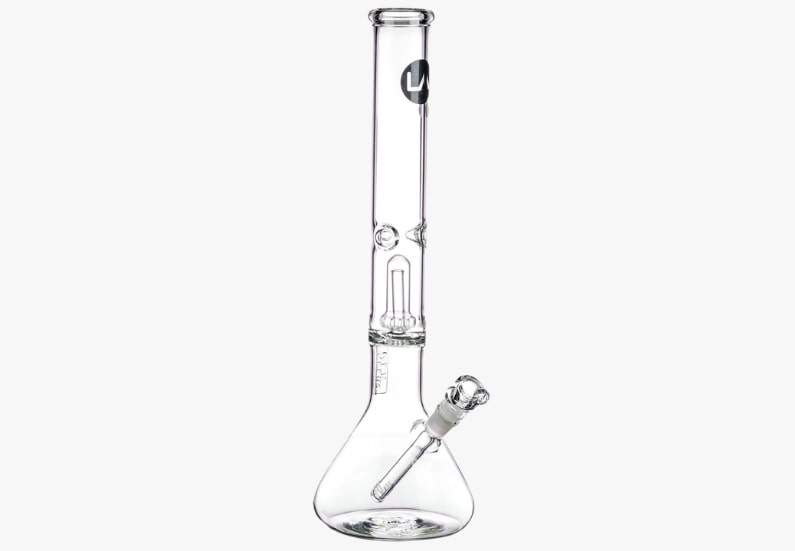 LA Pipes: 16" Clear UFO Showerhead Perc Beaker Bong.